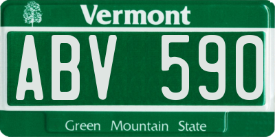 VT license plate ABV590