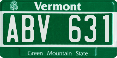 VT license plate ABV631