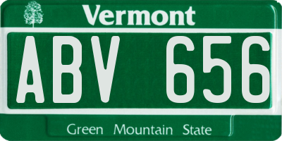 VT license plate ABV656