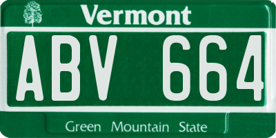 VT license plate ABV664