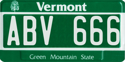 VT license plate ABV666