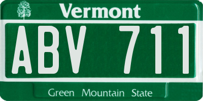 VT license plate ABV711