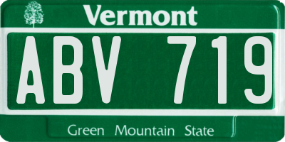 VT license plate ABV719