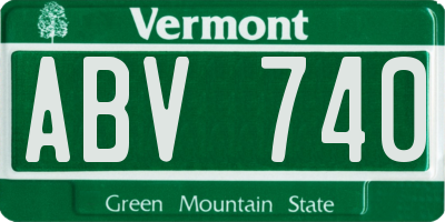 VT license plate ABV740
