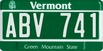 VT license plate ABV741