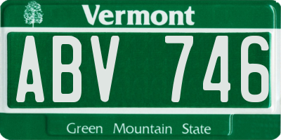 VT license plate ABV746