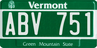 VT license plate ABV751