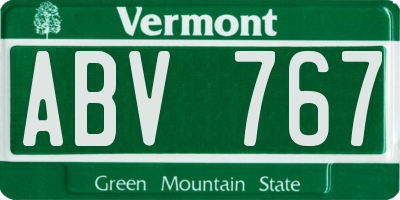 VT license plate ABV767