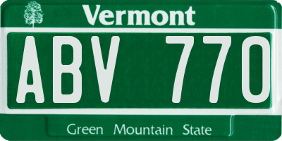 VT license plate ABV770