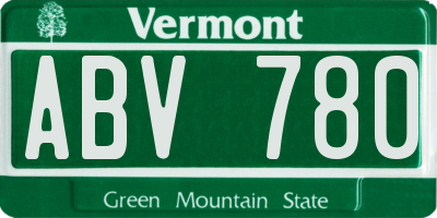 VT license plate ABV780