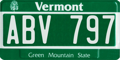 VT license plate ABV797