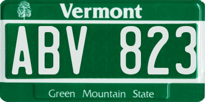 VT license plate ABV823