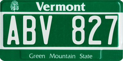 VT license plate ABV827