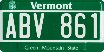 VT license plate ABV861