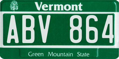 VT license plate ABV864