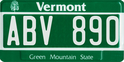 VT license plate ABV890