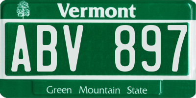VT license plate ABV897