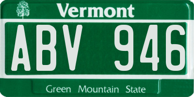 VT license plate ABV946
