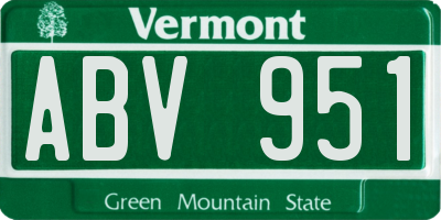 VT license plate ABV951
