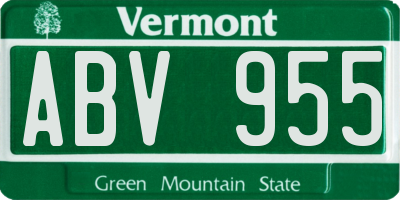 VT license plate ABV955