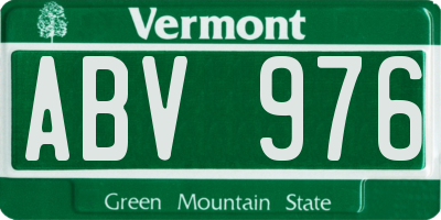 VT license plate ABV976