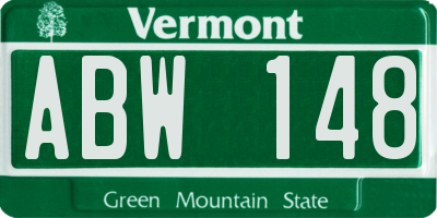 VT license plate ABW148