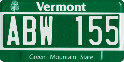 VT license plate ABW155