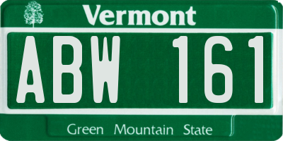 VT license plate ABW161