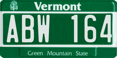 VT license plate ABW164