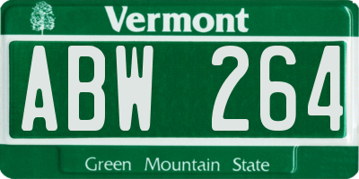 VT license plate ABW264