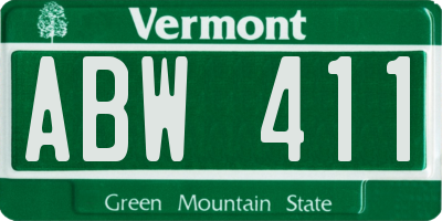 VT license plate ABW411