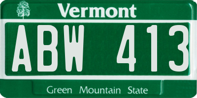 VT license plate ABW413
