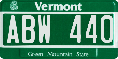 VT license plate ABW440