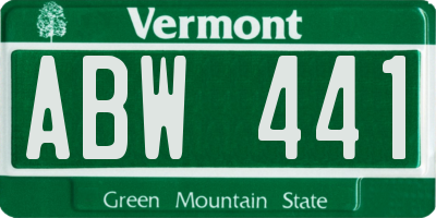 VT license plate ABW441