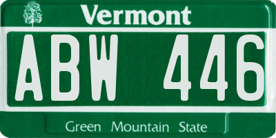 VT license plate ABW446