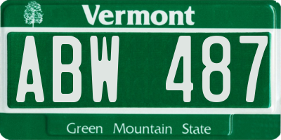 VT license plate ABW487