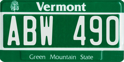 VT license plate ABW490