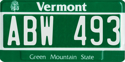 VT license plate ABW493