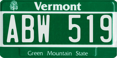 VT license plate ABW519
