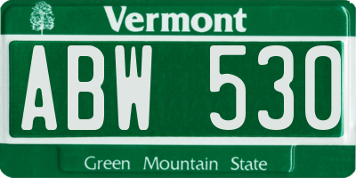 VT license plate ABW530