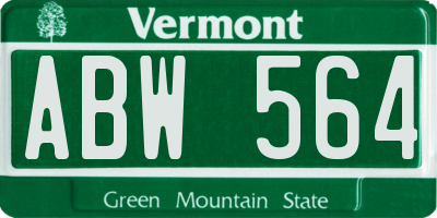 VT license plate ABW564