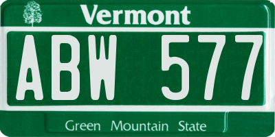 VT license plate ABW577
