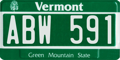 VT license plate ABW591