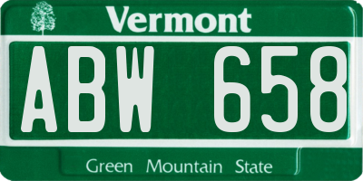 VT license plate ABW658