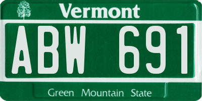 VT license plate ABW691