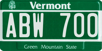 VT license plate ABW700