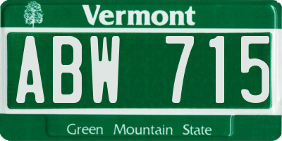 VT license plate ABW715