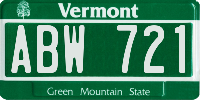 VT license plate ABW721