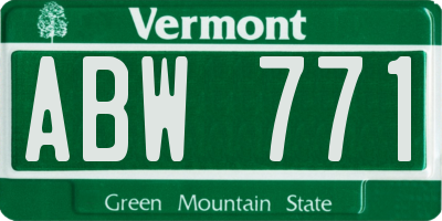 VT license plate ABW771