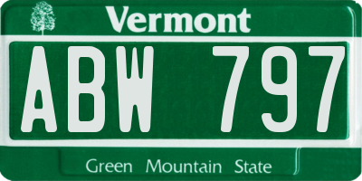 VT license plate ABW797
